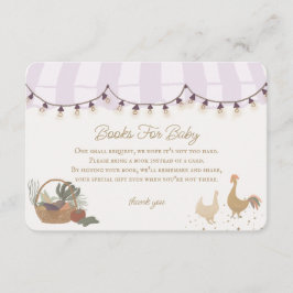 ピンクのファーマーズマーケットの農場の本 赤ちゃんのための挿入ページ エンクロージャーカード