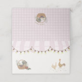 ピンクのファーマーズマーケット フレッシュ フォールディング プレースカード (外部開封)