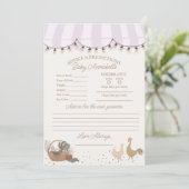 ピンクのファーマーズマーケット　赤ちゃんのための新鮮なアドバイス 招待状 (スタンド正面)