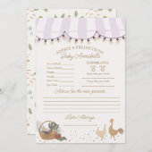 ピンクのファーマーズマーケット　赤ちゃんのための新鮮なアドバイス 招待状 (正面/裏面)