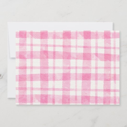 ピンクのファーム動物の誕生日の写真サンキューカード 招待状 (裏面)