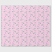 ピンクのフィギュアスケートパターン ラッピングペーパー (フラット)