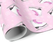 ピンクのフィギュアスケートパターン ラッピングペーパー (ロールコーナー)