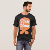 ピンクのフィッシュマザーバッジ Tシャツ (正面フル)