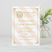 ピンクのフェアリーテイルプリンセスグリッターベイビーシャワー招待状 招待状 (スタンド正面)