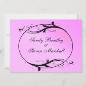 ピンクのフェアリーテイル ウェディング インビテーション (裏面)