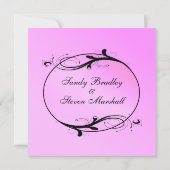 ピンクのフェアリーテール ウェディング 招待状 (裏面)