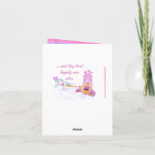 ピンクのフェアリーテール マルチ フォト サンクス ノート カード (裏面)