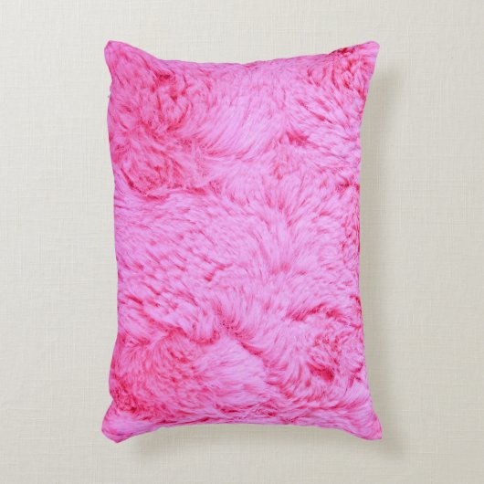 ピンクのフェイクな毛皮 アクセントクッション (正面(垂直))