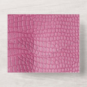 ピンクのフェイクアリゲーター動物の赤ちゃんシャワー オールインワン招待状 (裏面)