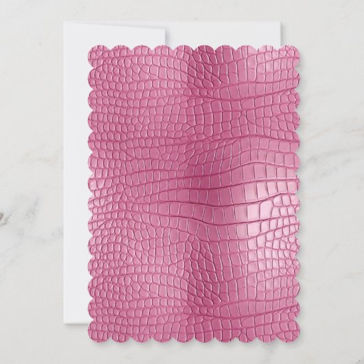 ピンクのフェイクアリゲーター動物の赤ちゃんシャワー 招待状 (裏面)