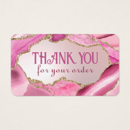 ピンクのフェイク瑪瑙ホイル割引カード