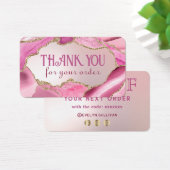 ピンクのフェイク瑪瑙ホイル割引カード (デスク)