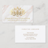 ピンクのフェイク金ゴールドホイル大理石スキンケア 名刺 (正面/裏面)