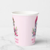 ピンクのフェスティバルかわいいペンギンメリークリスマス 紙コップ (右)