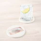 ピンクのフェミニンなローズゴールドのモダンでスタイリッシュなエレガントさ コースター (側面)