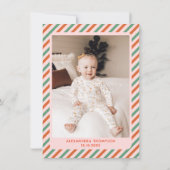 ピンクのフォトガールクリスマスバースデーパーティー サンキューカード (裏面)