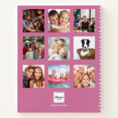 ピンクのフォトコラージュ モノグラム 現代の日記 ノートブック (裏面)