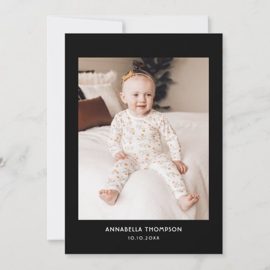 ピンクのフォトハロウィンガール2nd誕生日 招待状 (裏面)