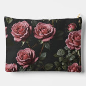 ピンクのフォトリアリスティックバラ アクセサリーポーチ (裏面)