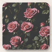 ピンクのフォトリアリスティックバラ コースター (正面)
