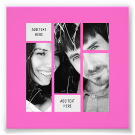ピンクのフォト文字テンプレート – 任意のギフトに転送 フォトプリント