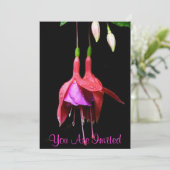 ピンクのフクシアの花 招待状 (スタンド正面)