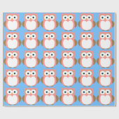 ピンクのフクロウのギフトの包装紙 ラッピングペーパー (フラット)