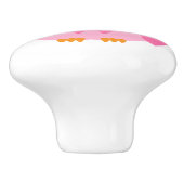 ピンクのフクロウのドア・ノブ セラミックノブ (側面)