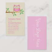 ピンクのフクロウの名刺 名刺 (正面/裏面)