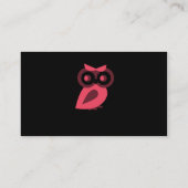 ピンクのフクロウの名刺 名刺 (裏面)