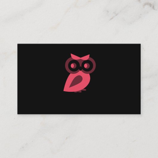 ピンクのフクロウの名刺 名刺 (正面)