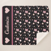 ピンクのフクロウの月明かりのパターン シェルパブランケット (正面(横))