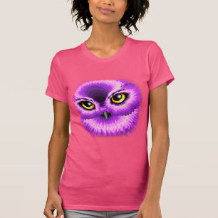 ピンクのフクロウの目 Tシャツ