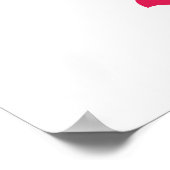 ピンクのフクロウの鳥かわいい漫画 ポスター (角)