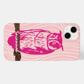 ピンクのフクロウ木目のパターンあなたの色を選択 Case-Mate iPhoneケース (裏面 (横))