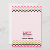 ピンクのフクロウ　大きい数字の1　1歳の誕生日招待状 招待状 (裏面)