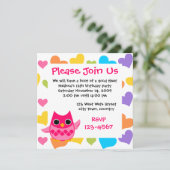 ピンクのフクロウ 招待状 (スタンド正面)