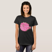 ピンクのフグの水彩デザイン Tシャツ (正面フル)