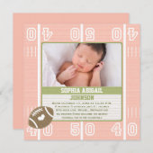 ピンクのフットボールの誕生の発表 案内状 (正面/裏面)