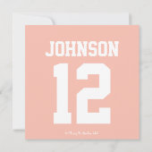 ピンクのフットボールの誕生の発表 案内状 (裏面)