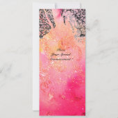 ピンクのフューシャのスパークルに満ちたロマンティックな恋人たち 招待状 (裏面)