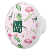 ピンクのフラインゴトロピカルハイビスカス フラワーファンカスタム セラミックノブ (右)