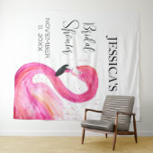 ピンクのフラインゴー サマー ブライダルシャワー 動物 鳥 タペストリー (インサイチュ(横))