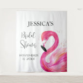 ピンクのフラインゴー サマー ブライダルシャワー 動物 鳥 タペストリー (正面)