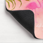 ピンクのフラインゴ2匹 水彩トロピカル マウスパッド (コーナー)