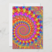 ピンクのフラクタルアートパターン 招待状 (裏面)