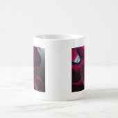 ピンクのフラクタル・アート コーヒーマグカップ (中央)