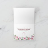 ピンクのフラッシュ フラワーリトル パンプキン ベイビー シャワー サンキューカード (内部)