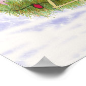 ピンクのフラミンゴお洒落メリークリスマスのポスター ポスター (角)